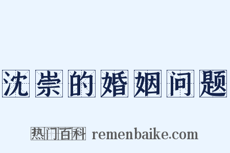 沈崇的婚姻问题是什么意思的图片